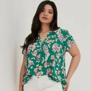 Torrid Women's Georgette Multicolor Floral Design Blouse Top 5 5X
